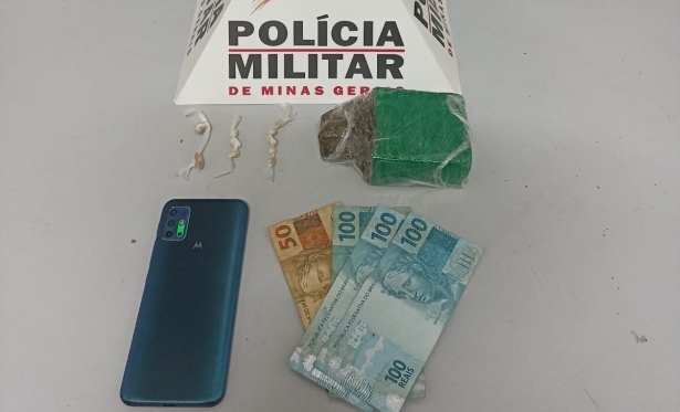 PM DE PAR DE MINAS PRENDE JOVEM SUSPEITO DE TRFICO DE DROGAS 